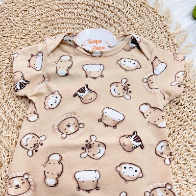 Body Manga Curta Safari - Areia